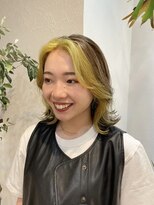 ノラキチジョウジ(NORA KICHIJOJI)&nbsp;ハイトーンカラー耳かけウルフボブフェイスレイヤーカット