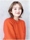 say.こなれミディ前髪なしイメチェンくびれボブ韓国ミルクティー