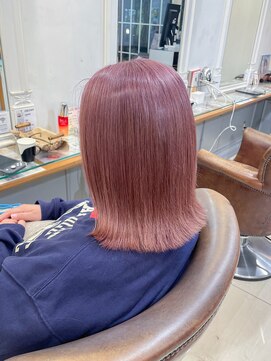 ネオリーブアイム 横浜西口店(Neolive aim) 結べる切りっぱなしロブハイトーンピンク横浜【成田】