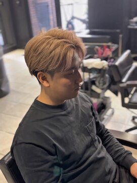 アウル 心斎橋(owl) ミルクティーベージュ/センターパート/ダブルカラー/ブリーチ