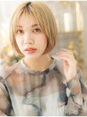韓国風ハイトーンカラー丸みショートボブh3戸田公園20代30代40代