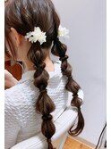 ヘアセット 編みおろし