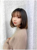 透け感バング×ナチュラル内巻きボブ