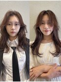 イメチェンヘアスタイル　似合わせカット　前髪　こなれミディ