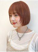 Say.切りっぱなしミニボブオレンジベージュ顔周りレイヤー
