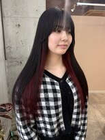 ラニヘアサロン(lani hair salon) インナーレッド/インナーカラー/暖色カラー/イヤリングカラー/