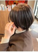 シークレットハイライト×丸みショートボブ