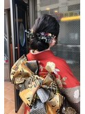成人式、振袖、ギブソンタック