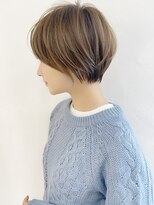 大人可愛い前髪ありのひし形マッシュショートパーマ20代30代