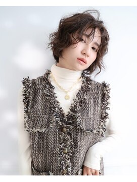 アールイーノウン 阿倍野区昭和町店(re; nown) ナチュラルボブ×大人ショートボブ×ウェーブ20代30代40代