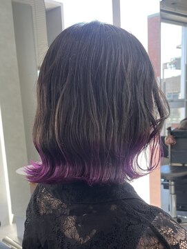 ジエクト ヴィシア(The Ect VIXIA) 裾カラー/ボブカラー/ラベンダーパープル/パープルピンク