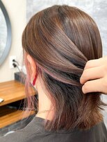 トゥルートラストトロワー 須玉店(True Trust trois)&nbsp;大人可愛いインナーカラー イヤリングカラー ストロベリーピンク