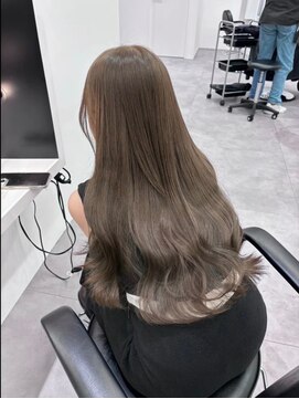 ノー バイ イオエ 西梅田(no. by ioe) ブリーチなしカラー/髪質改善/ミルクティーベージュ/小顔ヘア