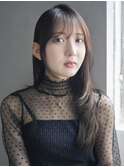 顔周りレイヤー美髪ロング韓国ヘア_F0214