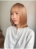 ミルクティーベージュ/ケアブリーチ/ダブルカラー/１０代２０代