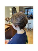 20×30×40代×似合わせカット×明るめ白髪染め×クセショート
