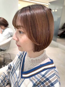 コンティロミー(CONTI ROMMY.) ミニマルボブ◎酸性ストレート髪質改善ヘーゼルブラウン☆本厚木