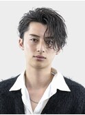  シャドウパーマ波巻きパーマツーブロック無造作マッシュ