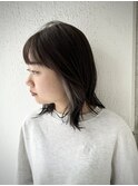 くびレイヤー前髪ホワイトベージュインナー