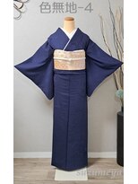 きものサロン すずめ屋&nbsp;レンタル番号　色無地－4(群青　一つ紋　五三の桐)
