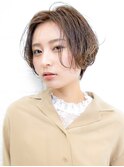 女度UP☆オリーブベージュのきれいめショートボブ