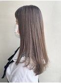 ストレートパーマ × グレージュ