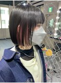 【インナーピンク×ぱつっとボブ】札幌美容室