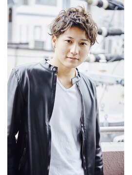 クレスト 草津店(CREST) マッシュツーブロックメンズパーママッシュウルフメンズカット