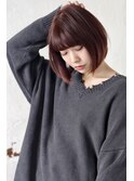 大人可愛い/20代30代40代/カシスレッド/ワンレングスボブ