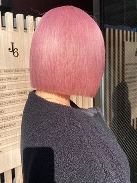 ベレーザ 渋谷(BELEZA) 5725艶髪ベビーピンクタンバルモリボブオンブレホワイトピンク