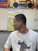 メリケンバーバーショップ フクオカ(MERICAN BARBERSHOP FUK)&nbsp;ハイライトマッシュパーマウルフアッシュブラック