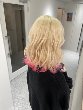 ペレ 渋谷(PELE) h_ デザインカラー/レイヤーカット/ウェットヘア/ベージュ