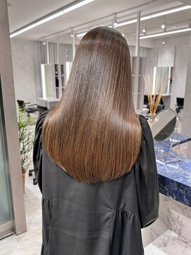 ビームズヘア 藤が丘店(Bee Ms HAIR) サラツヤロングベージュカラーブリーチしない透明感カラー