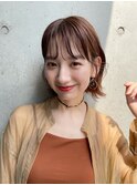 オリーブベージュシャギーボブ透明感カラー30代40代50代60代銀座