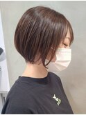 武蔵小杉ショートボブイルミナカラーベージュカラー
