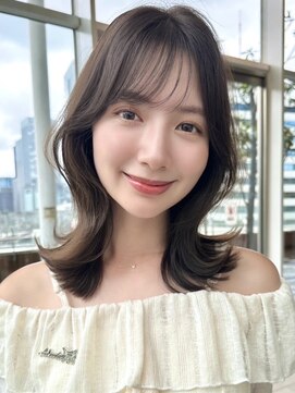 バイオレットジェム(Violet`jem) 韓国レイヤーミディアムヘア/小顔カットくびれロブ KE-05