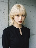 エイチ ウルフカット 大阪梅田(811)&nbsp;ハイライトクラゲヘアミニボブ成人式パーマミディアム裾カラー