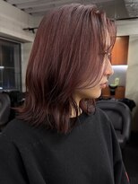 ニコ トウキョウ 渋谷(nico TOKYO)&nbsp;ダブルカラーチェリーレッドピンクブラウン韓国レイヤーロング