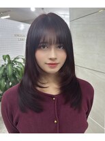 アンジェリカラボ 梅田店(ANGELICA LABO)&nbsp;韓国風ミディアムレイヤー×チェリーブラウン