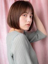 カバーヘア ブリス 志木南口駅前店(COVER HAIR bliss)&nbsp;スモーキーブラウン切りっぱなし小顔前下がりボブX志木30代40代