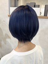 ルーチェ(Lu-che)&nbsp;色落ち◎※２回ブリーチ blue violet カラー×丸みショートボブ