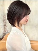 似合わせショートボブ30代40代小顔銀座ひし形前上がり縮毛矯正