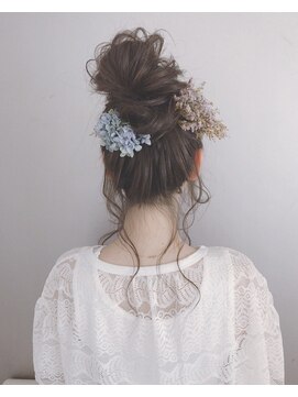 ピエドプールポッシュ(PiED DE POULE POCHE) ＊ arrange hair ＊   ×  flower