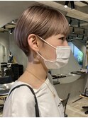 bibito マッシュショート　ダブルカラー　ベージュ　刈り上げ