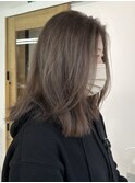 ダークグレージュ_ワンホンヘア_ミルクティベージュ