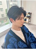 韓国マッシュセンターパート×黒髪ツーブロック フェザーパーマ