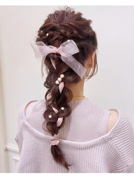 サロンドウィズ 本店 本八幡(Salon de With) リボン編み下ろしスタイル/お呼ばれヘア◎30代40代50代