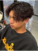 縦落ちツイスパパーマ/メンズ/刈り上げ/眉毛/ツイスト