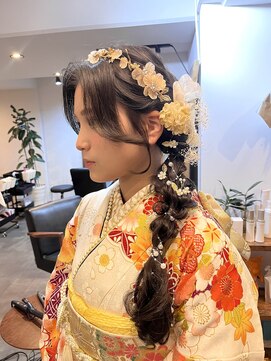 スリー(three) 成人式　ヘアセット　着付け