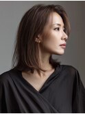 ☆オリーブグレーココアベージュ小顔クラゲヘアー/黒髪/髪質改善